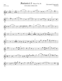 Partition ténor viole de gambe 1, octave aigu clef, Fantasia pour 5 violes de gambe, RC 49