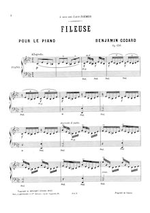 Partition complète, Fileuse, Op.130, Godard, Benjamin