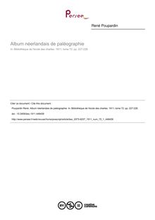 Album néerlandais de paléographie - article ; n°1 ; vol.72, pg 227-228