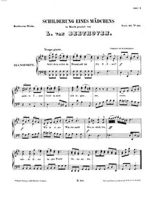 Partition complète, Schilderung eines Mädchens, WoO 107, G major par Ludwig van Beethoven