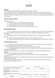 Hygiène Prévention Secourisme 2004 BP - Menuisier