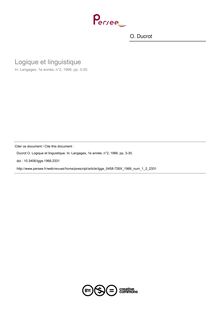 Logique et linguistique - article ; n°2 ; vol.1, pg 3-30