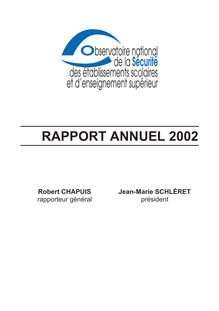 Rapport annuel 2002 de l Observatoire national de la sécurité des établissements scolaires et d enseignement supérieur