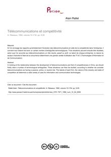 Télécommunications et compétitivité - article ; n°54 ; vol.10, pg 9-29
