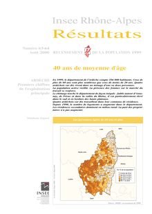 Ardèche : 40 ans de moyenne d âge 