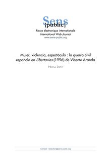  Mujer, violencia, espectáculo : la guerra civil española en Libertarias (1996) de Vicente Aranda