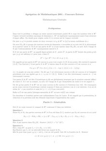 Composition de mathématiques générales 2001 Agrégation de mathématiques Agrégation (Externe)