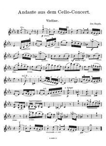 Partition de violon (alternate), violoncelle Concerto