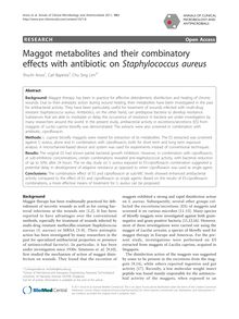 Maggot metabolites and their combinatory effects with antibiotic on Staphylococcus aureus