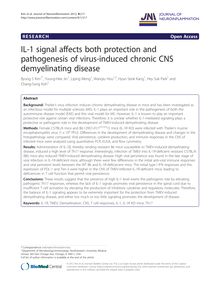 IL-1 signal affects both protection and pathogenesis of virus-induced chronic CNS demyelinating disease