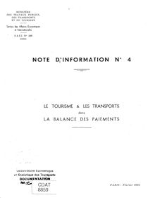 Le tourisme et les transports dans la balance des paiements (fév. 1961) - Note d information n° 4 : 8859_4