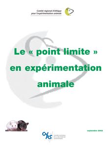 Le « point limite » en expérimentation animale