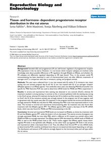 Tissue- and hormone- dependent progesterone receptor distribution in the rat uterus