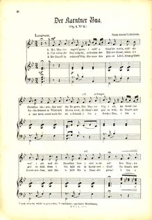 Partition No.2 Der karntner Bua, 3 chansons, Op.4, Koschat, Thomas