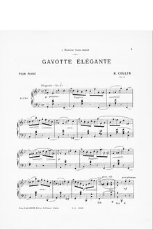 Partition complète, Gavotte élégante, Op.6, B♭ major, Collin, Hélène