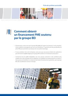 Comment obtenir un financement PME soutenu per le Groupe BEI