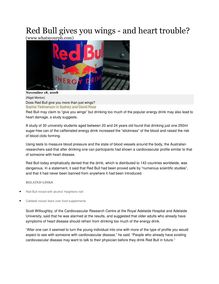 Red Bull Problems - Red Bull gives you wings - and  heart trouble?