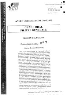 Grand oral 2006 IEP Lille - Sciences Po Lille
