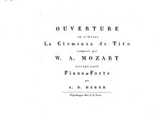 Partition Ouverture, La clemenza di Tito, The Clemency of Titus