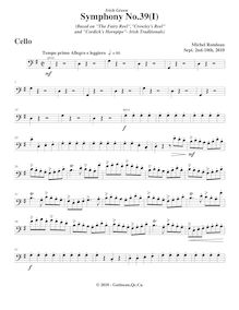 Partition violoncelles, Symphony No.39  Irish Green , G major, Rondeau, Michel