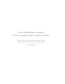 Polycopié du cours d Arithmétique et Groupes (L1 - Cours ...