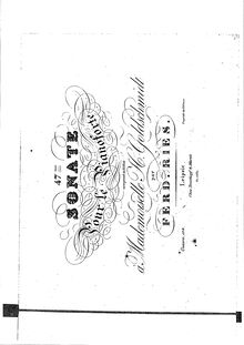 Partition complète, piano sonata No.47, Ries, Ferdinand