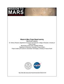 Mission to Mars: Project Based Learning Benchmark Lessons