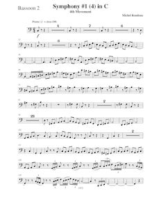 Partition basson 2, Symphony No.1, C major, Rondeau, Michel