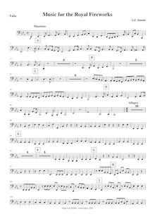 Partition Tuba (C), Tuba (B♭), Tuba (E♭), Music pour pour Royal Fireworks