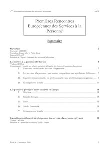 Premières Rencontres Européennes des Services à la Personne