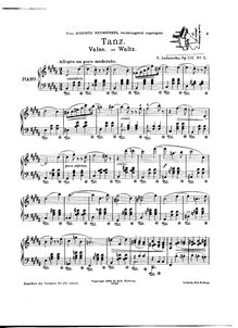 Partition , Tanz (Waltz), 4 Charakterstücke, Op.132, Jadassohn, Salomon
