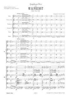 Partition complète (A4), Symphony No.1, E♭ major, Mozart, Wolfgang Amadeus