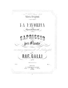 Partition flûte et partition de piano, Capriccio sull opéra La Favorita di Donizetti, Op.74