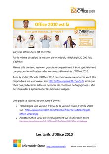 Les tarifs d Office 2010