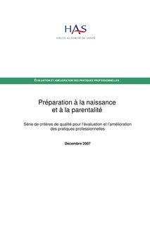 Préparation à la naissance et à la parentalité - Préparation naissance parentalité - Série de critères de qualité