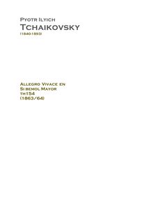 Partition complète, Allegro vivace, B♭ major, Tchaikovsky, Pyotr