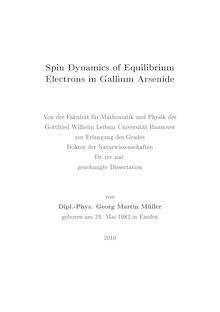 Spin dynamics of equilibrium electrons in gallium arsenide [Elektronische Ressource] / Georg Martin Müller