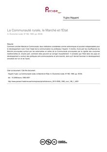 La Communauté rurale, le Marché et l Etat - article ; n°1 ; vol.196, pg 49-56