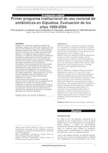 Primer programa institucional de uso racional de antibióticos en Gipuzkoa. Evaluación de los años 1999-2004 (First program on rational use of antibiotics in Gipuzkoa. Assessment of 1999-2004 period)