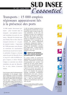 Transports : 15 000 emplois régionaux apparaissent liés à la présence des ports