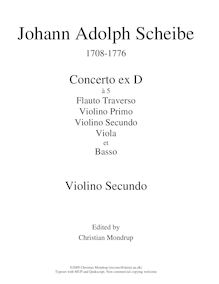 Partition violons II, Concerto pour flûte et cordes, Concerto ex D