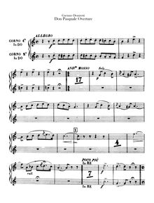 Partition cor 1 / 2 (C), cor 3 / 4 (A), Don Pasquale, Dramma buffo in tre atti
