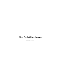 Nietzsche - Ainsi Parlait Zarathoustra