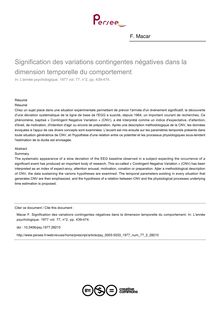 Signification des variations contingentes négatives dans la dimension temporelle du comportement - article ; n°2 ; vol.77, pg 439-474