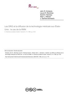 Les DRG et la diffusion de la technologie médicale aux États-Unis : le cas de la RMN - article ; n°4 ; vol.8, pg 9-35