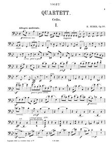 Partition de violoncelle, Quartett für Pianoforte, Violine, viole de gambe, violoncelle, Op. 110.