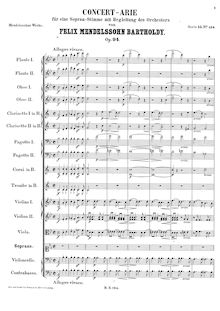 Partition complète, Infelice, Concert-Arie, Mendelssohn, Felix