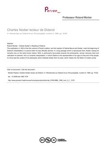 Charles Nodier lecteur de Diderot - article ; n°1 ; vol.9, pg 75-82