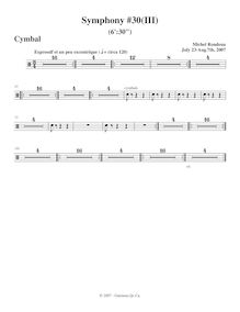 Partition Cymbal, Symphony No.30, A major, Rondeau, Michel
