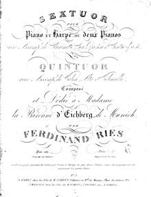 Partition Piano, Sextet, Op.142, G minor, Ries, Ferdinand